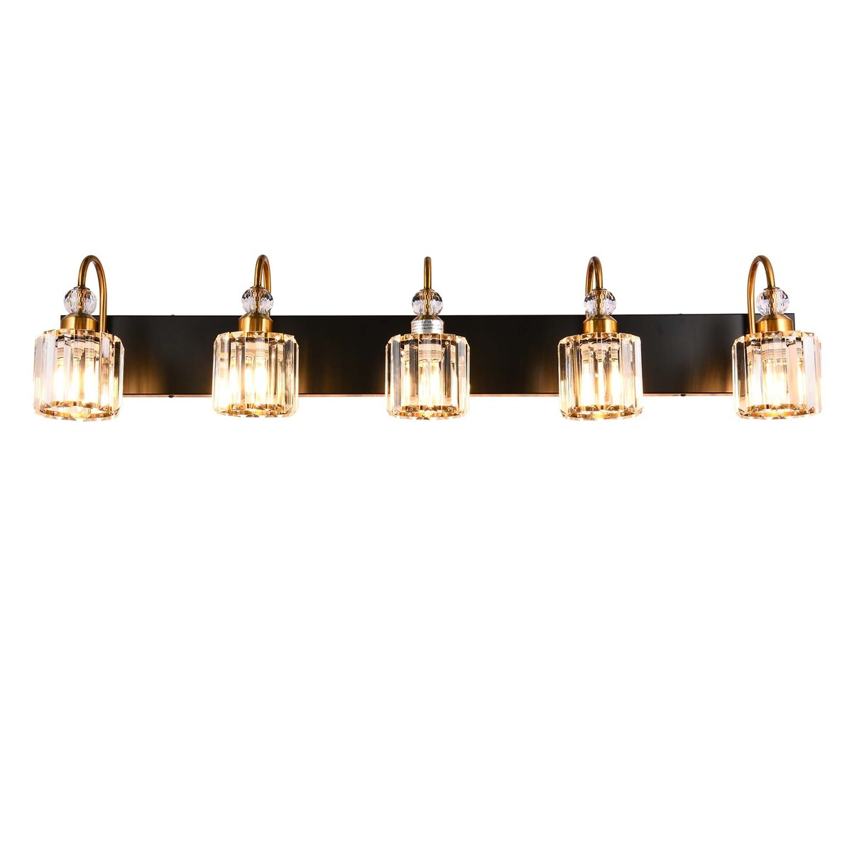 Chrome/ Noir/ Or Moderne Murale pour Salle de Bain et Toilettes, Lustre à Cristaux pour Miroir, Luminaire de Toilette, Eclairage de Vanité