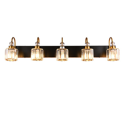 Chrome/ Noir/ Or Moderne Murale pour Salle de Bain et Toilettes, Lustre à Cristaux pour Miroir, Luminaire de Toilette, Eclairage de Vanité
