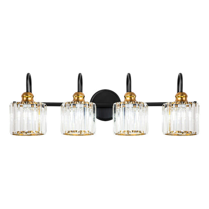 Chrome/ Noir/ Or Moderne Murale pour Salle de Bain et Toilettes, Lustre à Cristaux pour Miroir, Luminaire de Toilette, Eclairage de Vanité