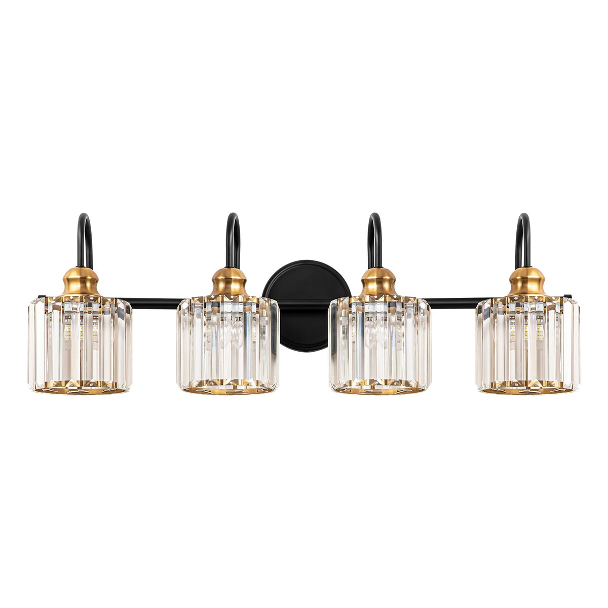 Chrome/ Noir/ Or Moderne Murale pour Salle de Bain et Toilettes, Lustre à Cristaux pour Miroir, Luminaire de Toilette, Eclairage de Vanité
