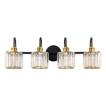 Chrome/ Noir/ Or Moderne Murale pour Salle de Bain et Toilettes, Lustre à Cristaux pour Miroir, Luminaire de Toilette, Eclairage de Vanité
