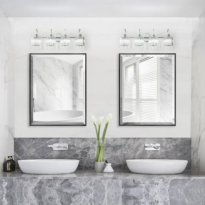 Chrome/ Noir/ Or Moderne Murale pour Salle de Bain et Toilettes, Lustre à Cristaux pour Miroir, Luminaire de Toilette, Eclairage de Vanité