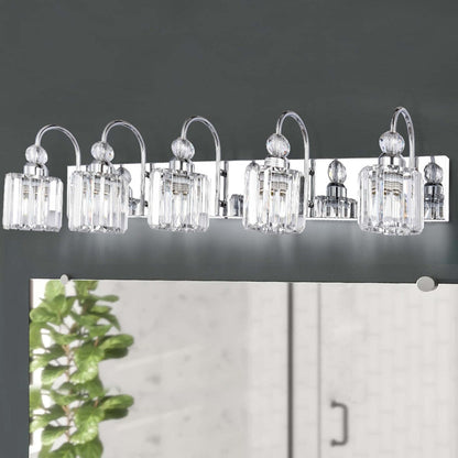 Chrome/ Noir/ Or Moderne Murale pour Salle de Bain et Toilettes, Lustre à Cristaux pour Miroir, Luminaire de Toilette, Eclairage de Vanité