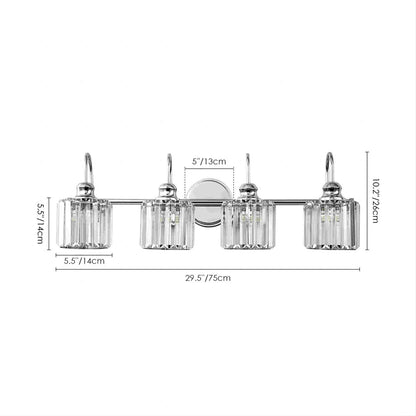 Chrome/ Noir/ Or Moderne Murale pour Salle de Bain et Toilettes, Lustre à Cristaux pour Miroir, Luminaire de Toilette, Eclairage de Vanité