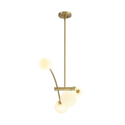 Suspension moderne simple en forme de sputnik à 4 lumières, couleur or, pour îlot de cuisine/salle à manger - 130,5 cm L x 28 cm P x 15 cm H