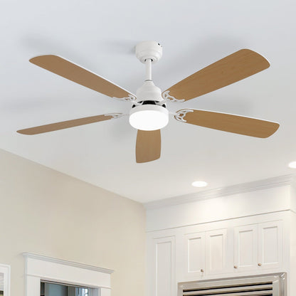 Ventilateur de plafond à LED intégré de 48 et 52 pouces avec lumière et télécommande, moteur à courant continu réversible.