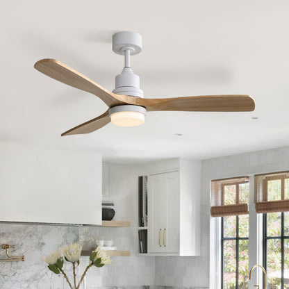 Ventilateur de plafond à LED intégré de 48 et 52 pouces avec lumière et télécommande, moteur à courant continu réversible.