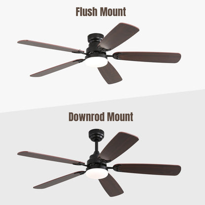 Ventilateur de plafond à LED intégré de 48 et 52 pouces avec lumière et télécommande, moteur à courant continu réversible.