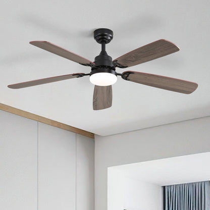 Ventilateur de plafond à LED intégré de 48 et 52 pouces avec lumière et télécommande, moteur à courant continu réversible.