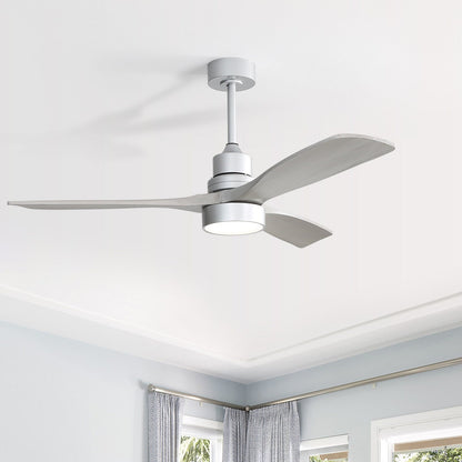Ventilateur de plafond à LED intégré de 48 et 52 pouces avec lumière et télécommande, moteur à courant continu réversible.