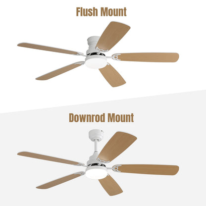 Ventilateur de plafond à LED intégré de 48 et 52 pouces avec lumière et télécommande, moteur à courant continu réversible.