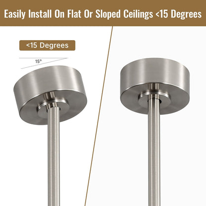 Ventilateur de plafond à LED intégré de 48 et 52 pouces avec lumière et télécommande, moteur à courant continu réversible.