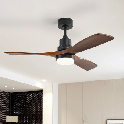 Ventilateur de plafond à LED intégré de 48 et 52 pouces avec lumière et télécommande, moteur à courant continu réversible.