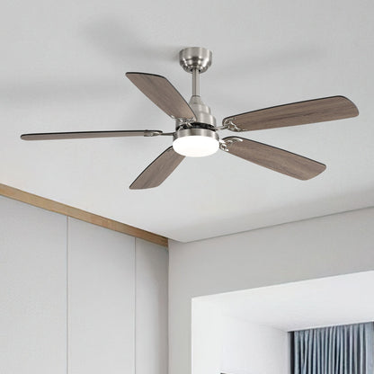 Ventilateur de plafond à LED intégré de 48 et 52 pouces avec lumière et télécommande, moteur à courant continu réversible.