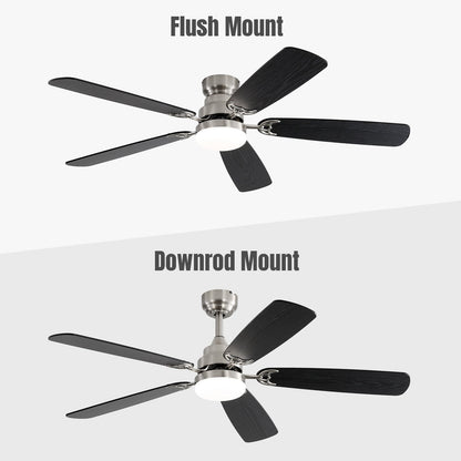 Ventilateur de plafond à LED intégré de 48 et 52 pouces avec lumière et télécommande, moteur à courant continu réversible.