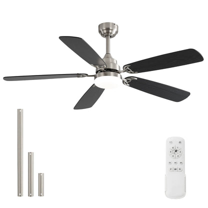 Ventilateur de plafond à LED intégré de 48 et 52 pouces avec lumière et télécommande, moteur à courant continu réversible.