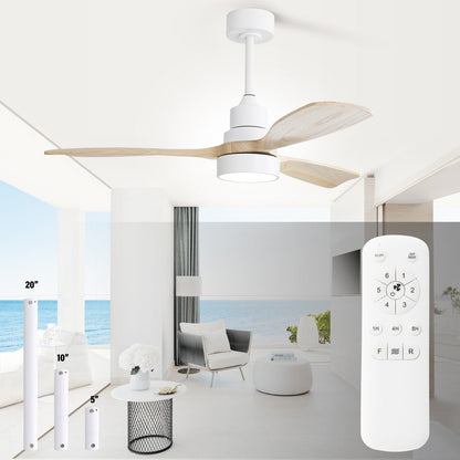 Ventilateur de plafond à LED intégré de 48 et 52 pouces avec lumière et télécommande, moteur à courant continu réversible.