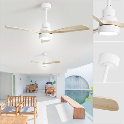 Ventilateur de plafond à LED intégré de 48 et 52 pouces avec lumière et télécommande, moteur à courant continu réversible.