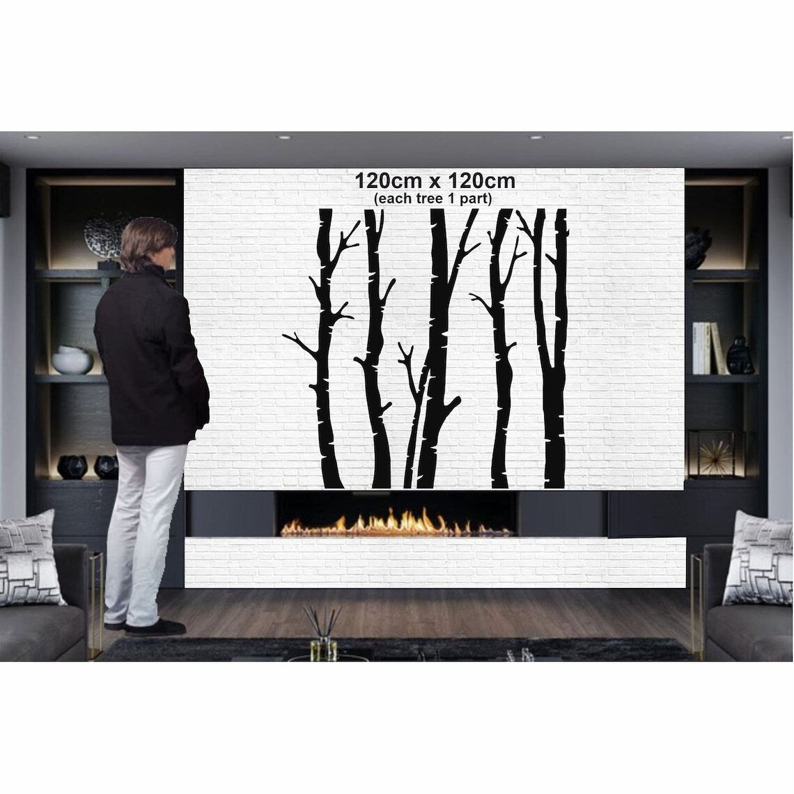5 décorations murales métalliques en forme d'arbre sec pour l'intérieur et l'extérieur de la maison