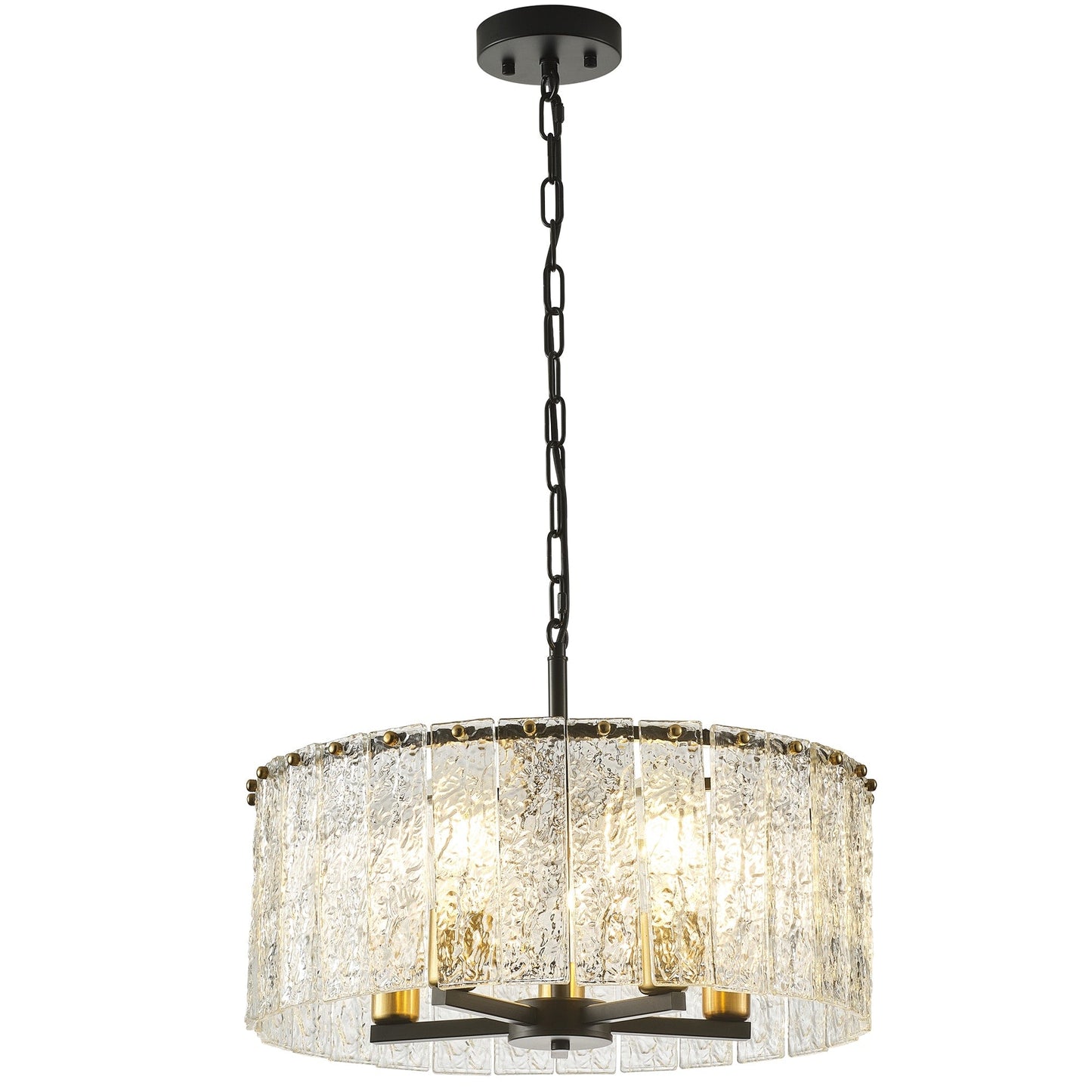 Luminaire suspendu moderne à 5 lumières en forme de tambour rond, luminaire semi-encastré classique, luminaire à suspendre pour îlot de cuisine et salle à manger