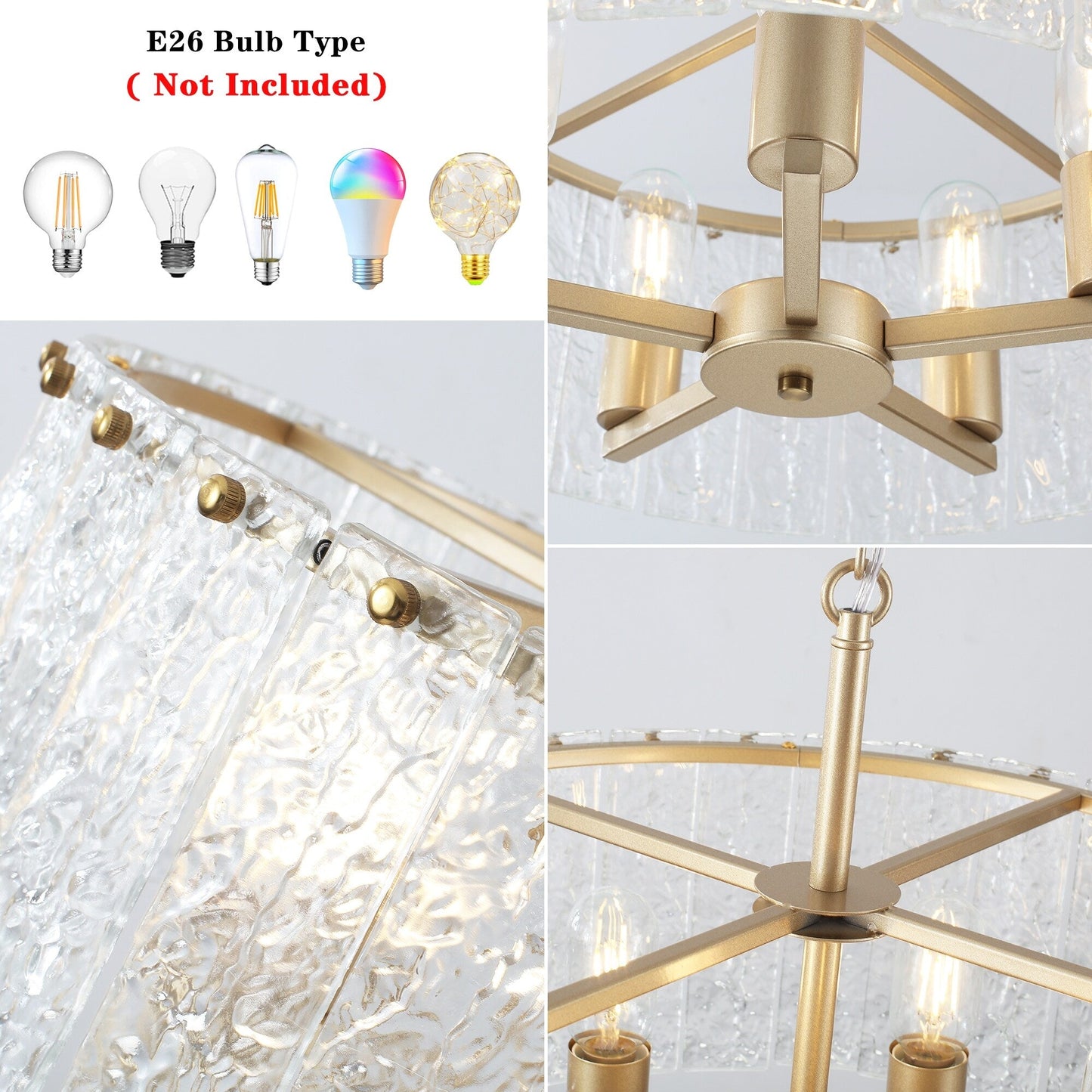 Luminaire suspendu moderne à 5 lumières en forme de tambour rond, luminaire semi-encastré classique, luminaire à suspendre pour îlot de cuisine et salle à manger