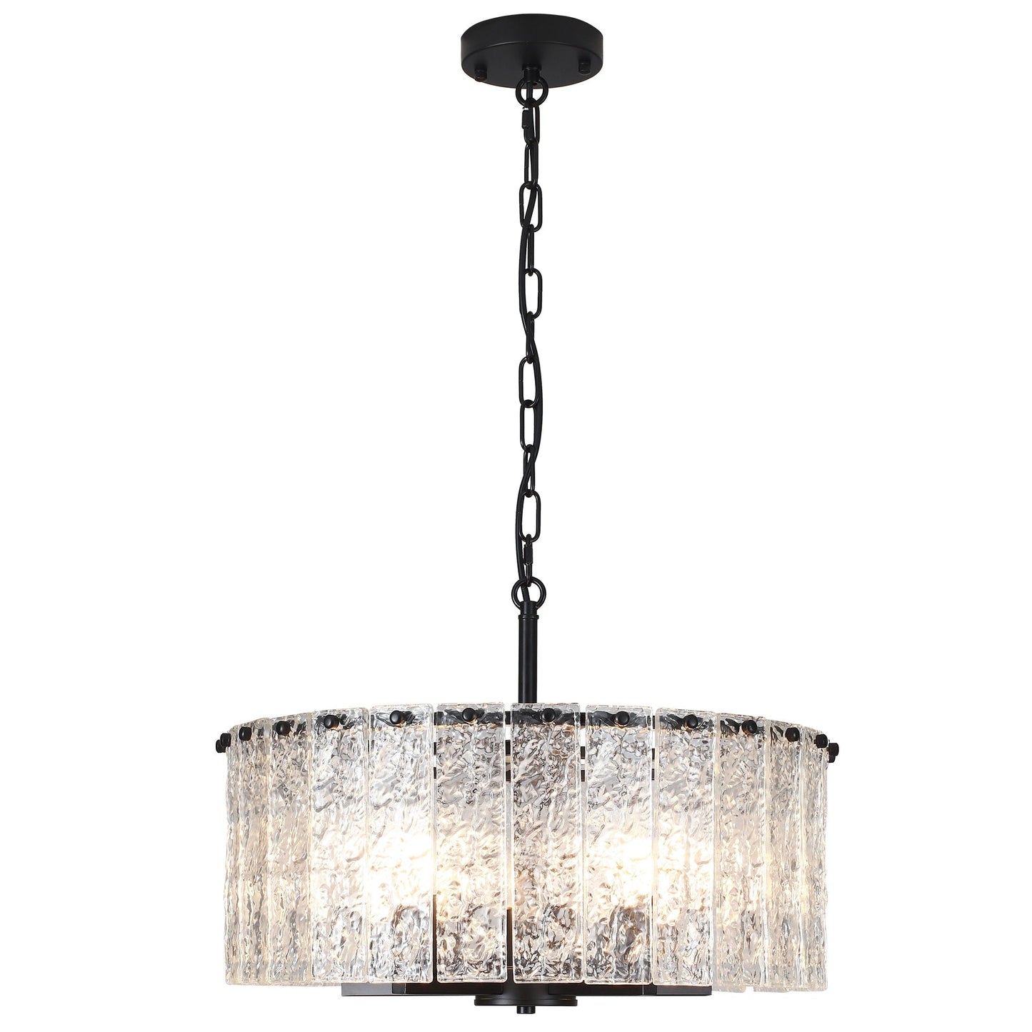 Luminaire suspendu moderne à 5 lumières en forme de tambour rond, luminaire semi-encastré classique, luminaire à suspendre pour îlot de cuisine et salle à manger