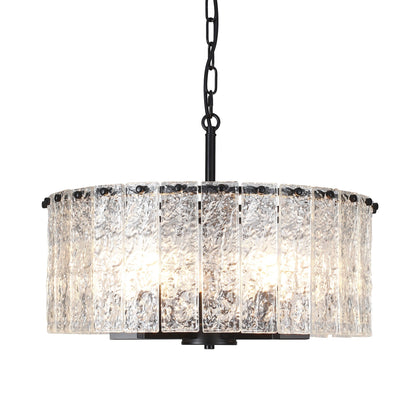 Luminaire suspendu moderne à 5 lumières en forme de tambour rond, luminaire semi-encastré classique, luminaire à suspendre pour îlot de cuisine et salle à manger