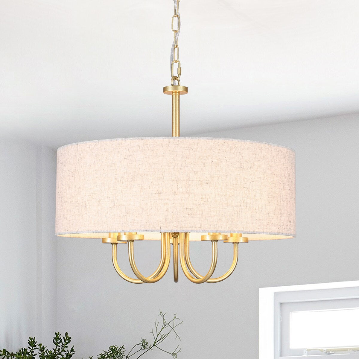 Suspension moderne à 5 lumières, à fixer au plafond, pour salle à manger, chambres à coucher et salon - N/A