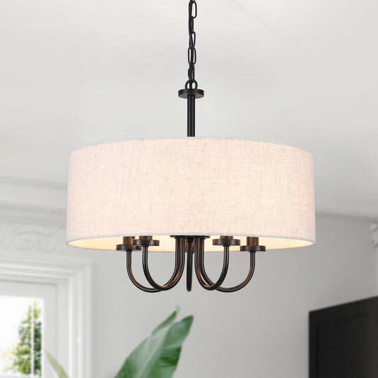 Suspension moderne à 5 lumières, à fixer au plafond, pour salle à manger, chambres à coucher et salon - N/A