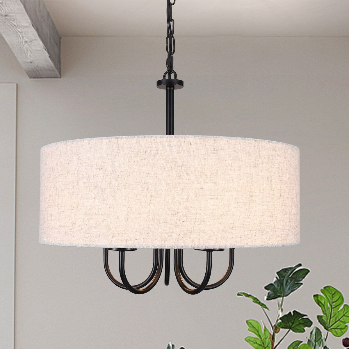 Suspension moderne à 5 lumières, à fixer au plafond, pour salle à manger, chambres à coucher et salon - N/A
