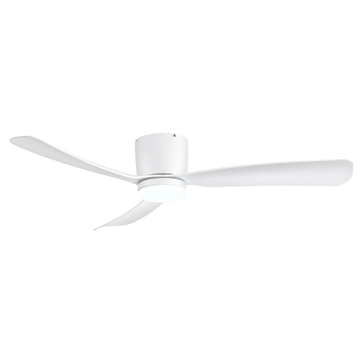 Ventilateur de plafond LED à montage encastré de 52 pouces noir/blanc avec éclairage et télécommande (3 pales)