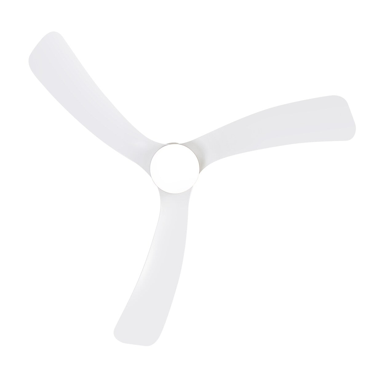 Ventilateur de plafond LED à montage encastré de 52 pouces noir/blanc avec éclairage et télécommande (3 pales)