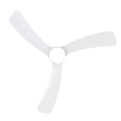 Ventilateur de plafond LED à montage encastré de 52 pouces noir/blanc avec éclairage et télécommande (3 pales)