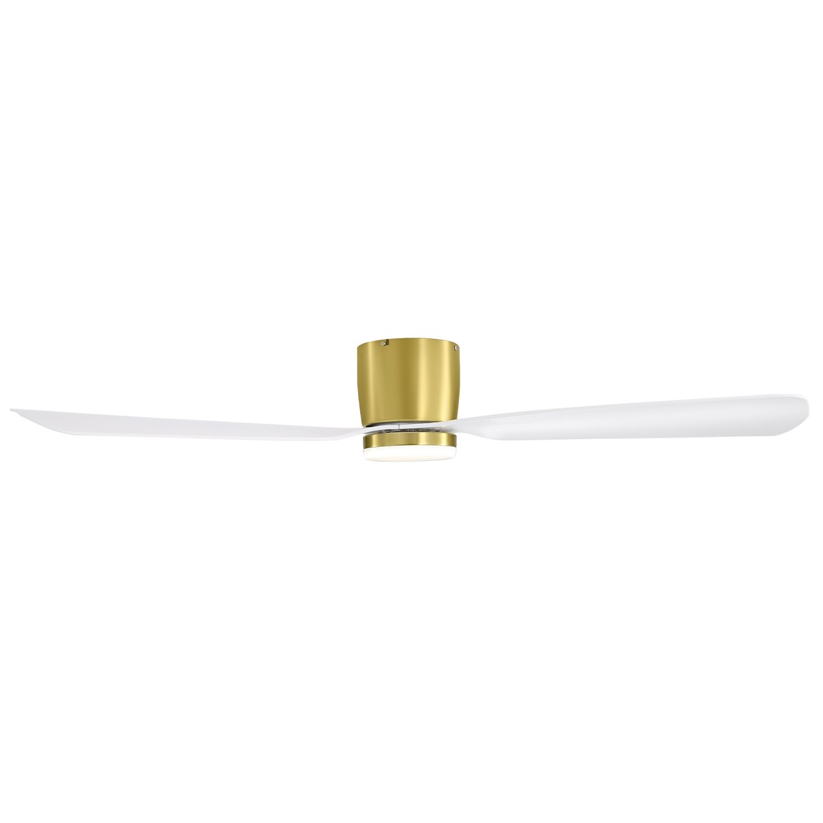 Ventilateur de plafond LED à montage encastré de 52 pouces noir/blanc avec éclairage et télécommande (3 pales)