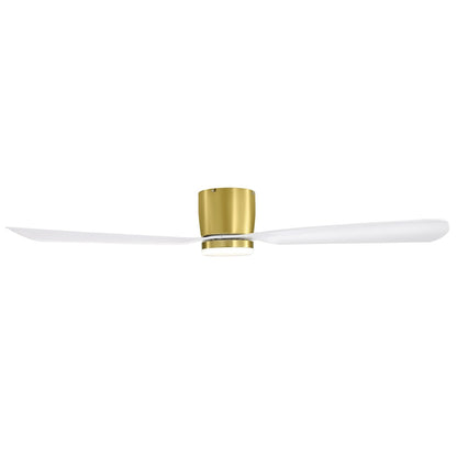 Ventilateur de plafond LED à montage encastré de 52 pouces noir/blanc avec éclairage et télécommande (3 pales)