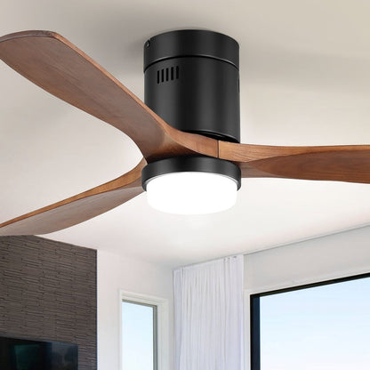 Ventilateur de plafond Sofucor à montage encastré de 52 pouces avec télécommande, moteur réversible et éclairage intégré en option.
