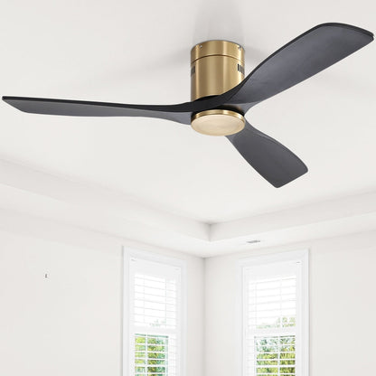 Ventilateur de plafond Sofucor à montage encastré de 52 pouces avec télécommande, moteur réversible et éclairage intégré en option.