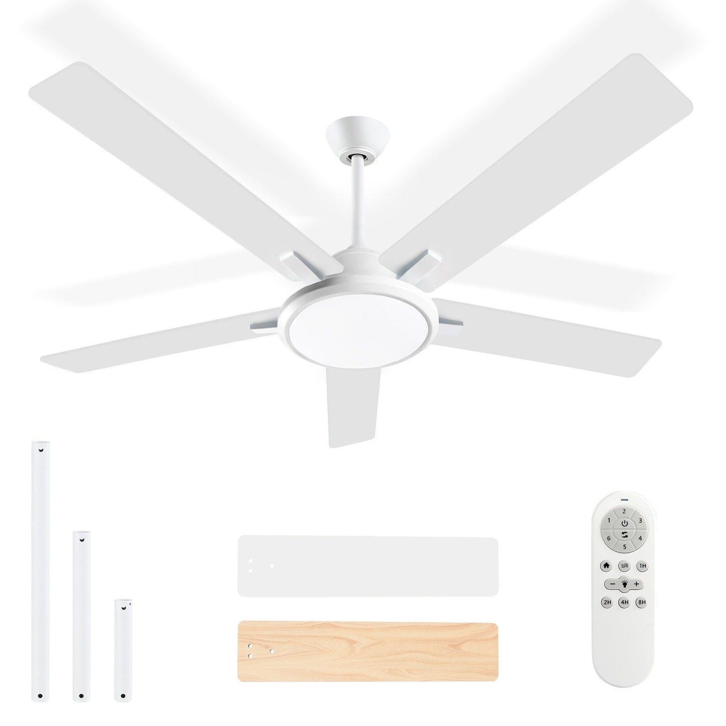 52 Ventilateurs de plafond modernes avec lumières et télécommande, LED à intensité variable