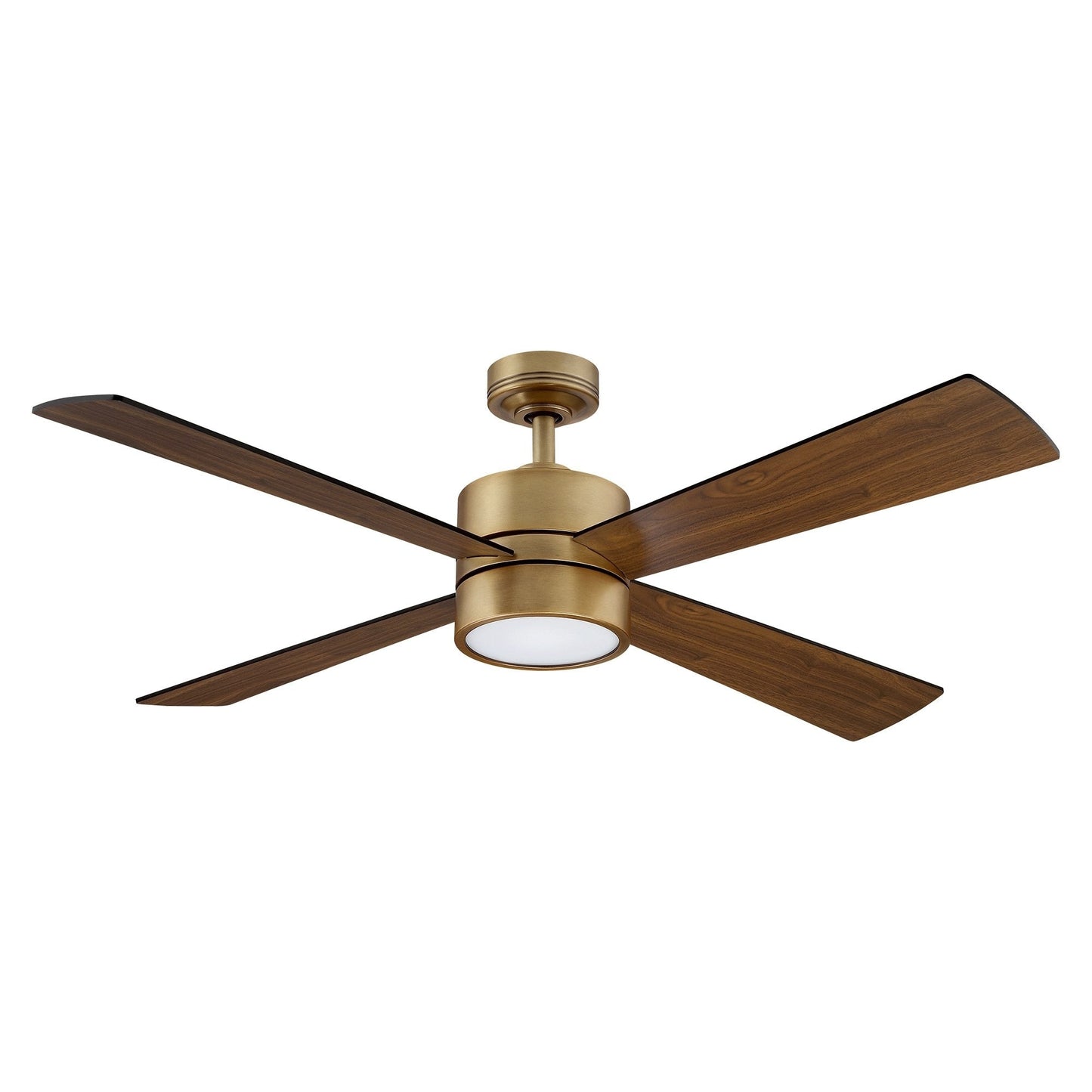 Ventilateur de plafond intérieur à 4 pales en bois laiton antique avec éclairage et télécommande