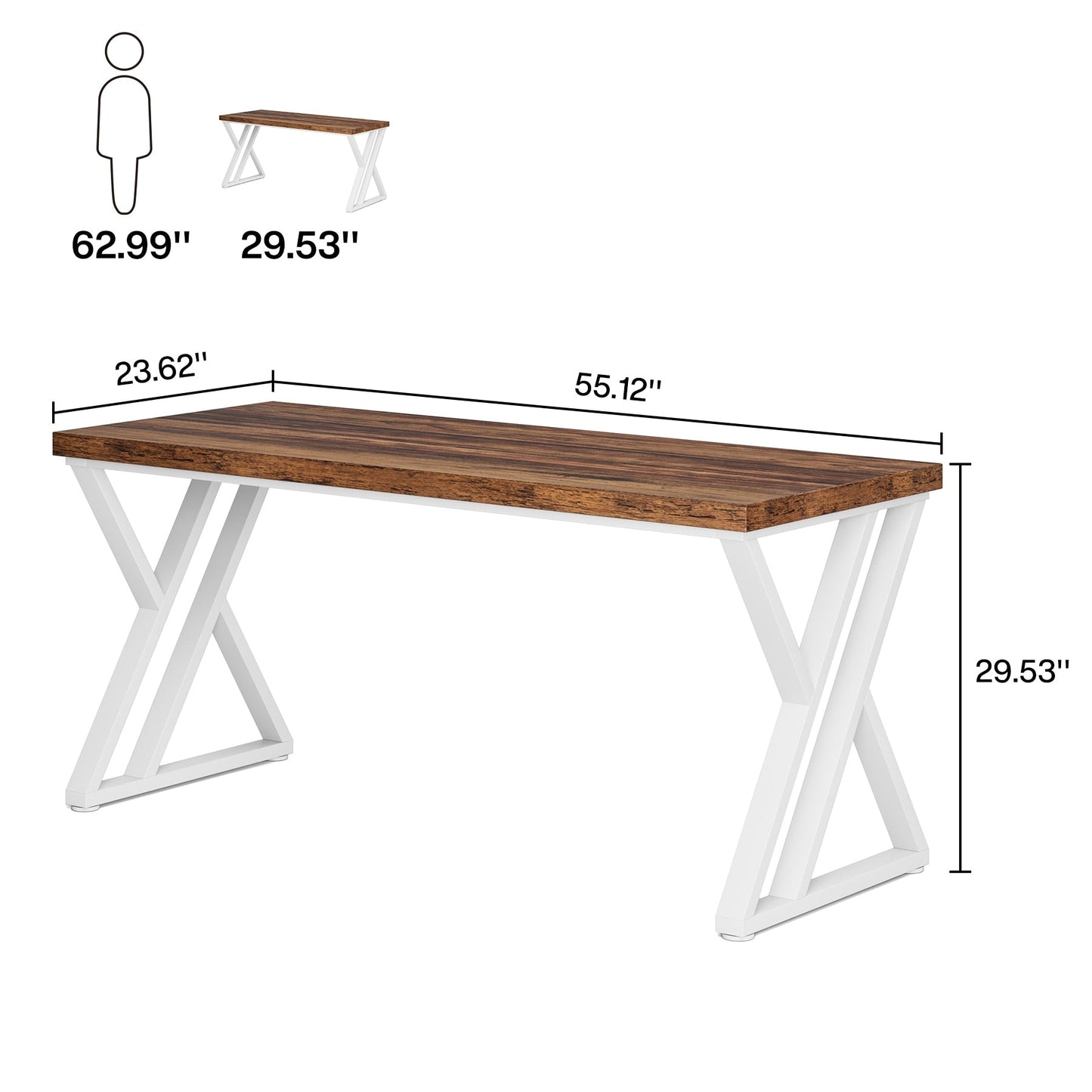 Bureau d'ordinateur robuste 55, bureau de bureau