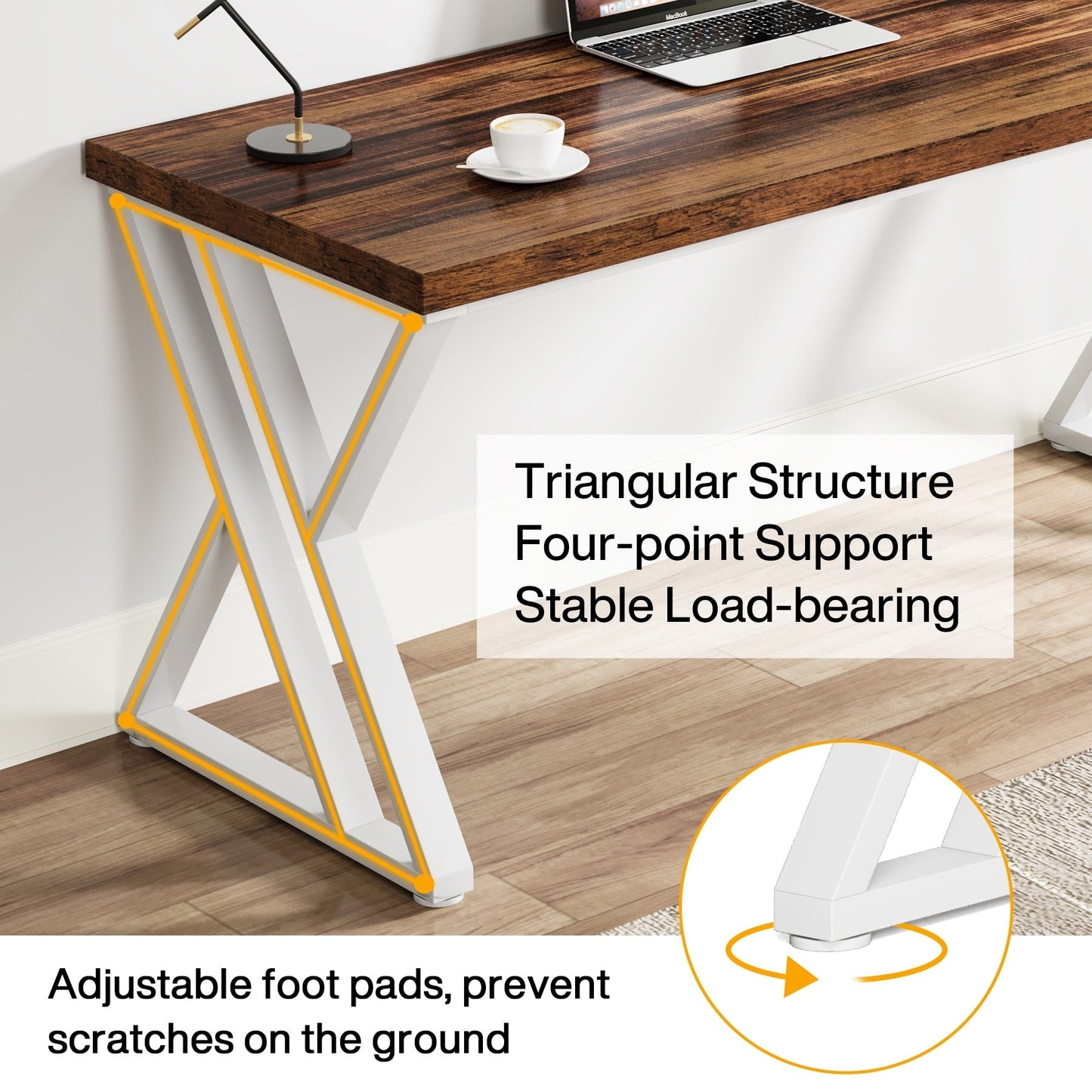 Bureau d'ordinateur robuste 55, bureau de bureau