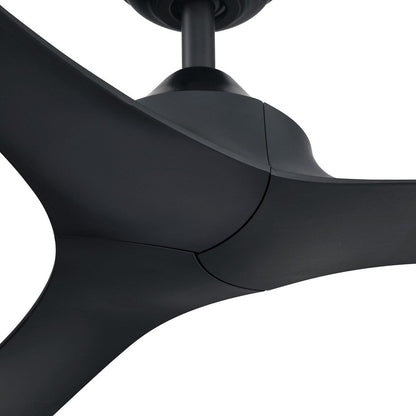 Ventilateur de plafond à courant continu à 3 pales, noir moderne, 56 pouces, avec télécommande.