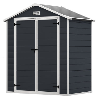 Abri de jardin en résine pour extérieur, résistant aux intempéries, avec plancher, modèle Spire Tool Shed, dimensions : 6 pi x 4 pi / 6 pi x 8 pi / 8 pi x 6 pi / 8 pi x 10 pi