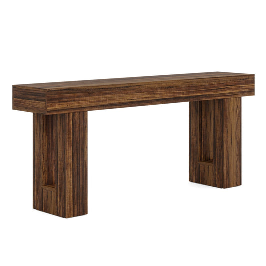 Table de console d'entrée en bois de style farmhouse de 63 pouces pour salon