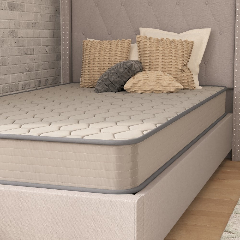 Matelas hybride à ressorts ensachés à revêtement semi-ferme