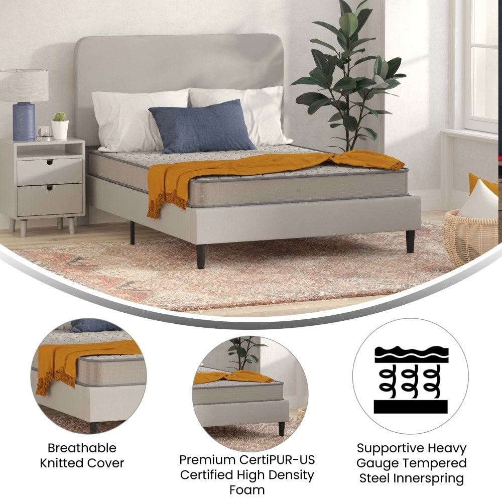 Matelas hybride à ressorts ensachés à revêtement semi-ferme