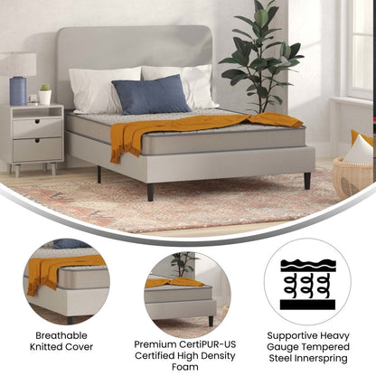 Matelas hybride à ressorts ensachés à revêtement semi-ferme