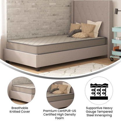 Matelas hybride à ressorts ensachés à revêtement semi-ferme