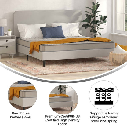 Matelas hybride à ressorts ensachés à revêtement semi-ferme