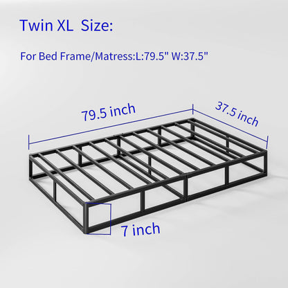 FSCHOS Sommier à ressorts métallique de 7 pouces, base de matelas basique, sans pieds.